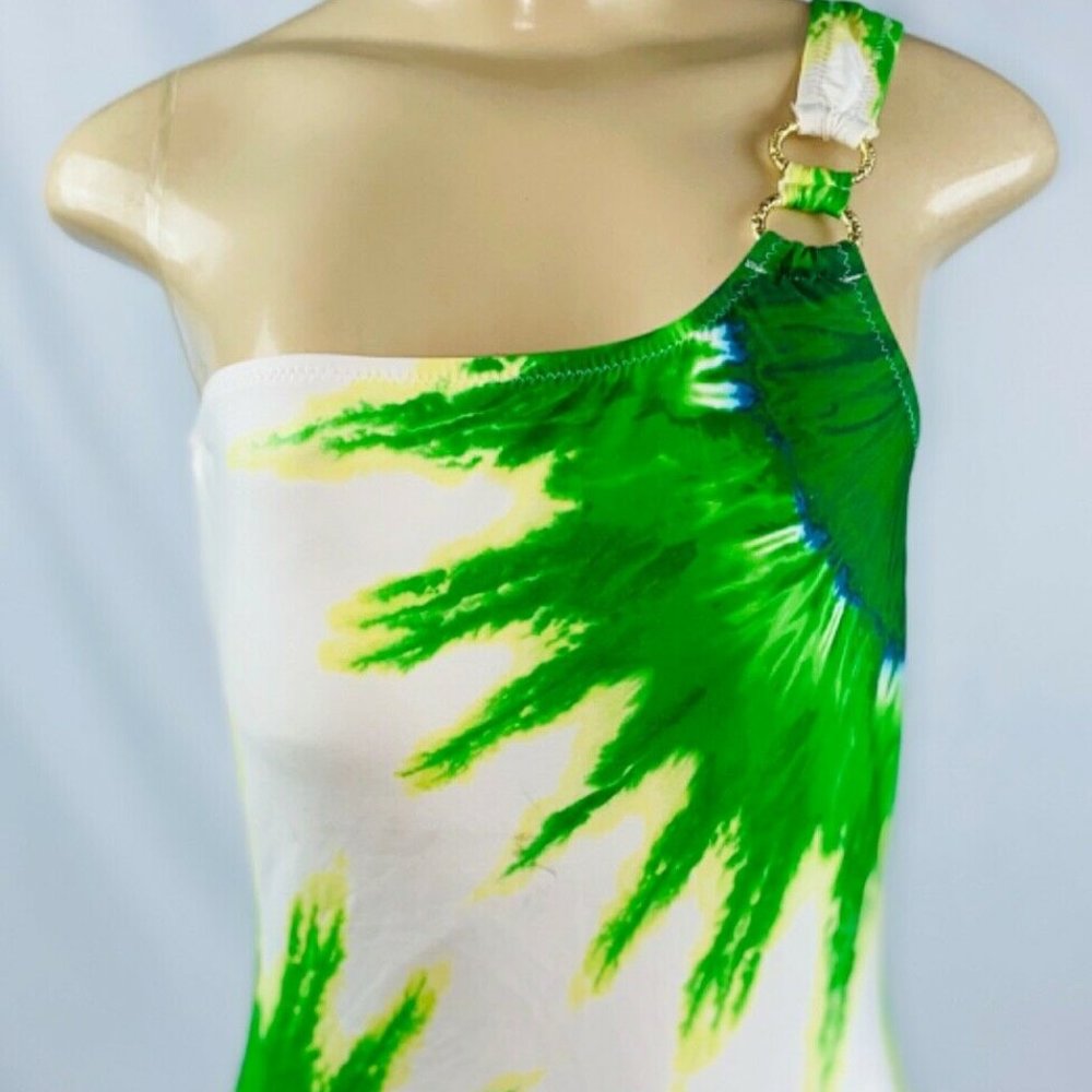Trina Turk Tie Dye Green & White Swim Suit